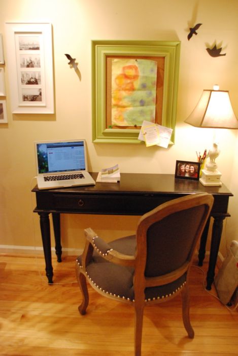 Emily's writing space #2 (sofa table turned writing desk)