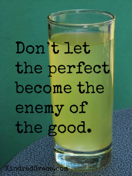 Don't let the perfect become the enemy of the good.