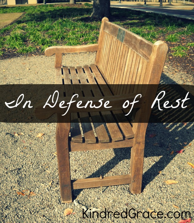In Defense of Rest on @KindredGrace by @RachelleRea