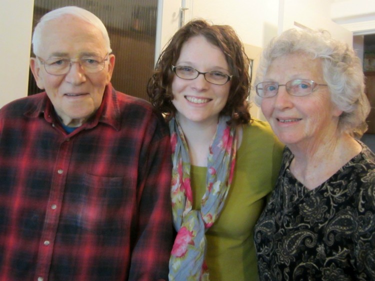 With Grandpa and Grandma in March, when I saw him last...