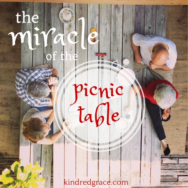 "the miracle of the picnic table" kindredgrace.com