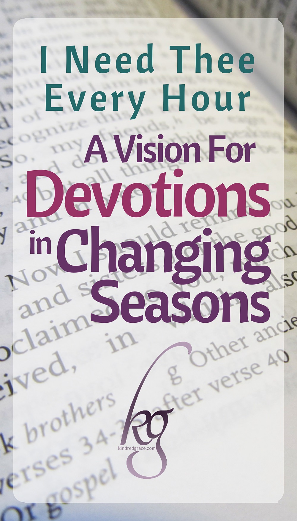 I've come to realize that this is not the season for spending long hours at Jesus' feet. This is the season for abiding in Him in the midst of the busyness of motherhood, in the middle of those nights while comforting a crying little one. I can talk to Him during the dishes and the laundry, not just between. via @KindredGrace