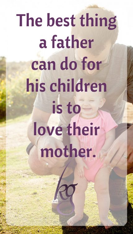 The best thing a father can do for his children is to love their mother.