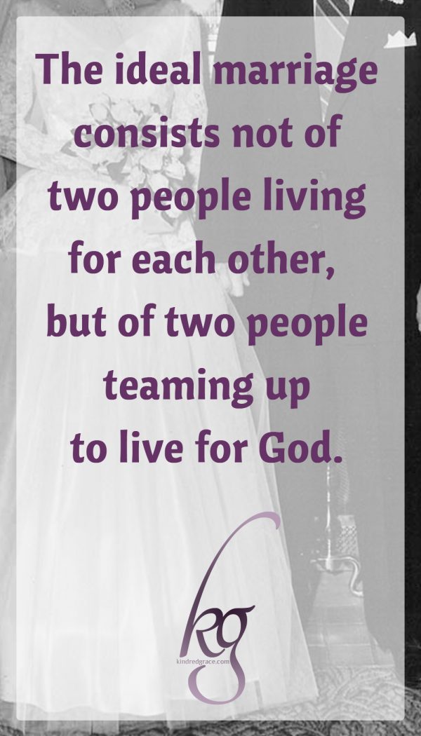 Prioritizing your relationship with Christ is the ultimate safeguard against your love for your husband beginning to erode. Only He is the fully dependable One. The ideal marriage, therefore, consists not of two people living for each other, but of two people teaming up to live for God.