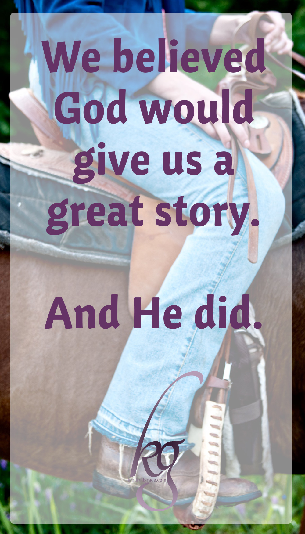 It's not every day that I watch a movie already knowing how it will end. That’s why Rory’s words at the beginning of the film "To Joey, With Love" captured my attention:

"We believed God would give us a great story... And He did." via @KindredGrace