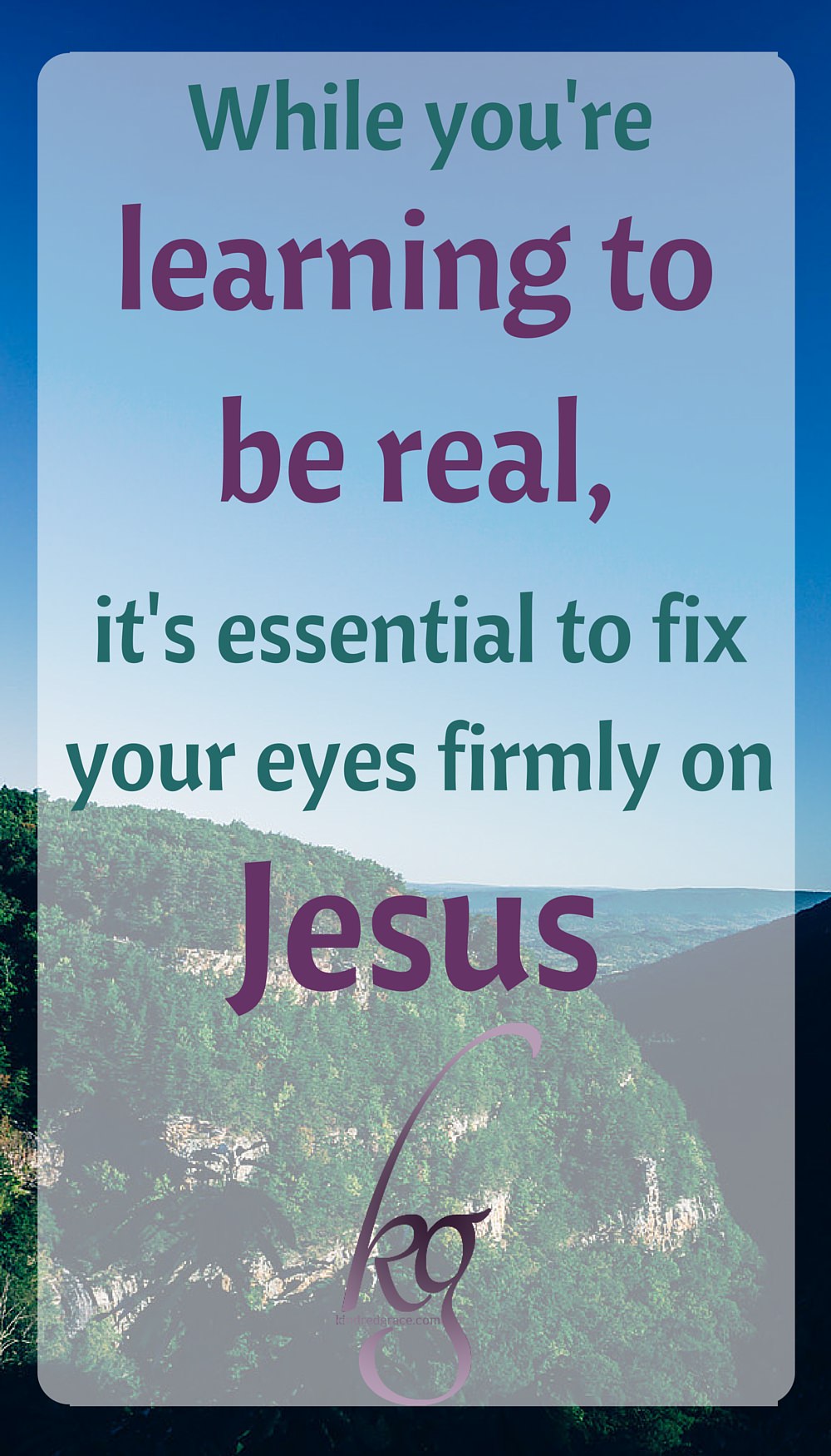 It was only when I fixed my eyes far ahead, on the middle of the road, that I was able to drive smoothly and confidently. While you're learning to be real, it's essential to fix your eyes firmly on Jesus. via @KindredGrace