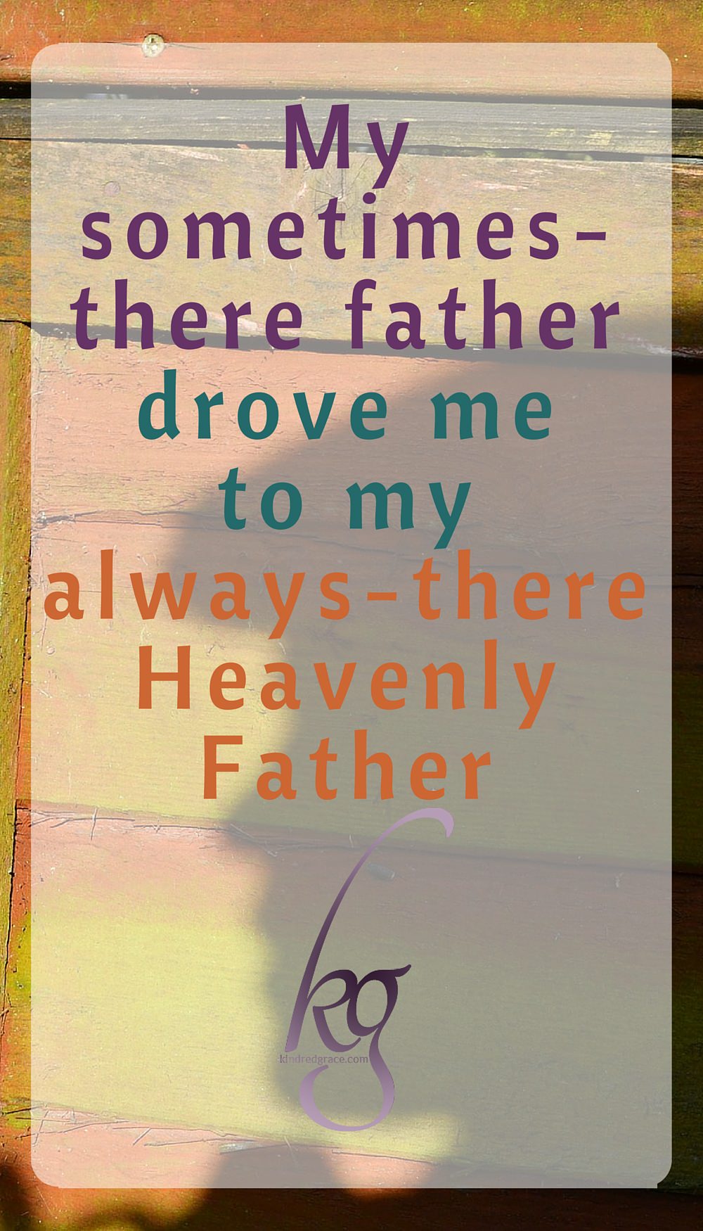 I was a daddy’s girl. A can’t-find-anyone-more-devoted-than-me daddy’s girl.

Then it happened. Sickness, death in the family, poverty…

And my beloved daddy became a druggie. via @KindredGrace