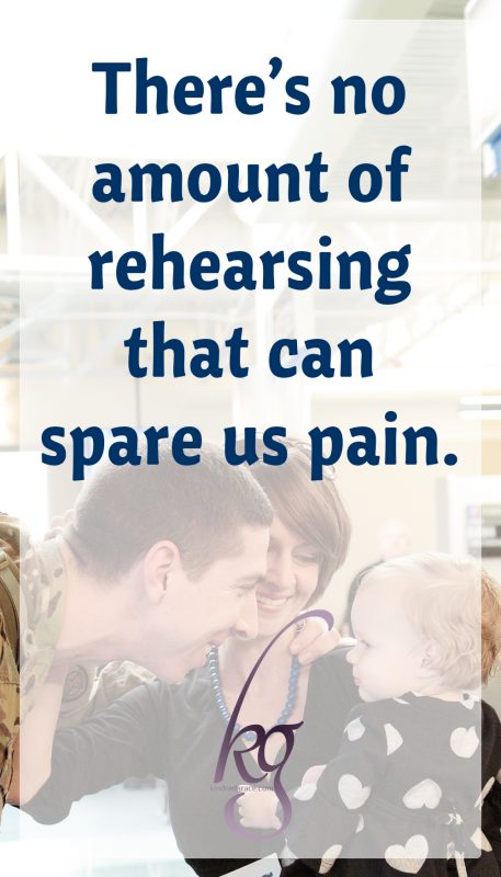 Turns out, there’s no amount of rehearsing that can spare us pain. You can certainly be more exhausted when tragedy comes (which is generally the route I took), or you can choose not to visualize all the what-if’s, all the time, and save yourself some energy. Obviously, planning ahead can be prudent and helpful, but it can also spin you into the false belief that I must ensure my own provision with constant, self-defensive preparation.